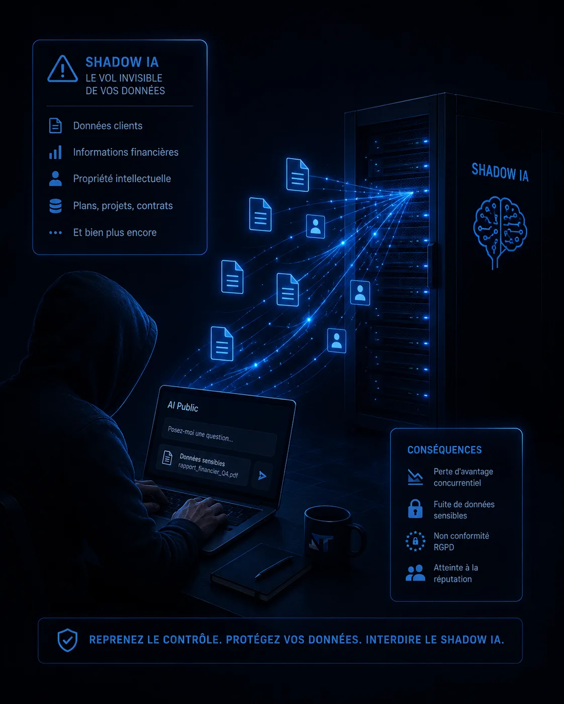 Infographie : le shadow IA, le vol invisible de vos données